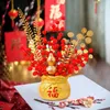 Decorative Flowers Chinese Spring Festival Purse Vase Feng Shui Ornament For Home Office Decor