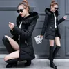 Jaquetas femininas Fdfklak moda coreana slim fina jaqueta de algodão all-match mid-length algodão mulheres top grande gola de pele casaco feminino inverno 231202