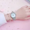 Zegarek na rękę proste kreskówkowe numery skórzany pasek zegarek swobodny kwarcowy kwarcowa bransoletka na rękę z ustalonymi zegarami dla kobiet