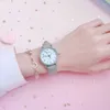 Orologi da polso Semplici numeri di cartone animato Orologio con cinturino in pelle Orologio da polso al quarzo da donna casual Bracciale femminile con orologi impostati per le donne