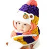 Kapaklar şapkalar bebek kış şapka eşarp seti erkek kız bere kapağı çocuklar için çok sıcak hayvan ayı çocuklar bebek toddler tığ örme boyun ısıtıcı 231202