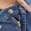 Дизайнерские мужские джинсы Фиолетовые джинсы High Street Металлические надписи Дизайн Мужские женские брюки с надписями и принтом Эластичные узкие брюки