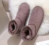 Nya korta snöstövlar med päls för kvinnor vinter skor plysch varma bomullsskor plattform gummi stövlar ankelstövlar