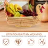 Dinnerware Sets Storage Basket Fruit Household Organizer Practical Imitation Rattan Baskets For Kitchens