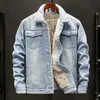 Giacche da uomo Autunno e inverno Giacca di lana spessa di jeans Cappotto caldo Taglie forti Fodera ispessita Street Fashion Style 231215