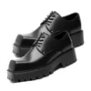 Scarpe eleganti LIHUAMAO Oxford Derby Uomo Brogue Stringate Tacco grosso Piattaforma Suola spessa Pelle Punk Street Style