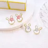 Stud New Cartoon Rabbit Ear Studs Earrings for Women Girls Lovely Elegant Bow Flowers Earring Ladies Wedding Party Birthday Jewelry