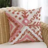 Pillow Soft Boho Cover 45x45cm Blue Orange Pink Chenille For Home Decoration Living Room Bed Sofa Couch