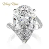 Wong chuva luxo 100% 925 prata esterlina criado moissanite pedra preciosa casamento noivado diamantes anel jóias finas todo 2011268z