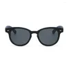 Güneş gözlükleri yuvarlak kadın marka tasarımcısı vintage güneş gözlükleri kadın moda perçin açık havada gölgeler siyah