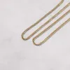 3mm Mikro Küba Zinciri 18K Katı Sarı Altın Bağlantı Zincirleri Kolye Moda ve İnce Mücevher Toptan Özel Hip Hop