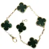 Bracelet de styliste à cinq fleurs et quatre feuilles d'herbe, de haute qualité, classique et Simple, cadeau de saint-valentin pour petite amie