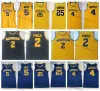 2021 Michigan Woerines College Basketball-Trikots 2 Jodan Poole 5 Jalen Rose 4 Chris Webber 25 Juwan Howard Vintage Yellow Ed Shirts