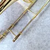 Professionele Bb-F # Tune Tenor Trombone Goudlak Nieuwe Bb Trombone Muziekinstrument Gratis Verzending