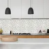 Wandaufkleber WODECOR Badezimmer- und Küchenrückwand-Tapete, wasserfest, sechseckige Mosaikfliesen, Premium-Marmoraufkleber 231202