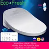 Badtillbehör Set EcoFresh Intelligent Toalett Seat Electric Bidet Cover Smart uppvärmd toalettstol LED -ljus WC SMART LID 231202