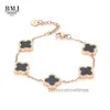 Браслет Vans Clover, модный браслет с клевером, крошечный роскошный соломенный браслет из розового золота премиум-класса, женские ювелирные изделия