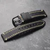 Uhrenarmbänder, handgefertigt, Vintage-Armband aus gebürstetem Crazy Horse-Leder, 18 mm, 19 mm, 20 mm, 21 mm, 22 mm, 23 mm, 24 mm, 26 mm, braun-schwarzes weiches Rindslederarmband