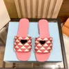 Designer slippers triangle standard sandals woven thick heeled ladies a sandals square head sandals large bottom high heeled shoes with box size 35-41