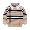 Sets 18T Kleinkind Kind Jungen Pullover Frühling Winter Kleidung Warme Pullover Top Langarm Plaid Mädchen Mode Gentleman Strickwaren 231202