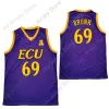 2020 جديد NCAA East Carolina Pirates Pirates Jerseys 69 College College Basketball Jersey Purple Size Youth Adult