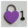 Door Locks Creative Alloy Heart Shape Keys Padlock Mini Archaize Concentric Locks Vintage Old Antique Door With Home Garden Building S BJ