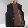 Gilet da uomo DIMUSI Inverno Casual Uomo Pile Caldo Senza maniche Giacche Moda Scollo a V Outwear Gilet da pesca termico Abbigliamento 231202