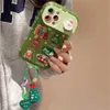 Mignon étui de téléphone coréen dessin animé Noël Elk Pendentif Boîte iPhone 15 14 13 11 Pro Max X XR Père Noël Porte-clés Soft Shock Cover 231104