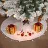 زخارف عيد الميلاد الحزبية الحلي 90 سم الأبيض شجرة التنورة الشجرة السنة 2024 المنزل الغرفة فو السجادة الفراء Navidad Noel
