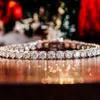 Real 9K 10K 14K Solid Gold 3Mm 4Mm 5Mm D VVS Moissanite Diamond Link Chain Bracelet Tennis Necklaces For Women