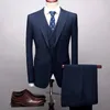 Men's Suits High-end Fine Pinstripe (suit Vest Trousers) Stylish And Handsome Suit Business Casual Wedding Dress Three-piece Set