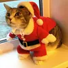 Vêtements pour chiens Costumes de chat de Noël Vêtements de Père Noël drôles pour petits chats Chiens Année de Noël Vêtements pour animaux de compagnie Hiver Kitty Kitten Tenues 231202