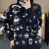 Kadın Sweaters Sonbahar ve Kış Yarım Yüksek Boyun Saf Yün Yedi İğne Jacquard Katmanlı Gevşek Örgü Kaşmir Alt Gömlek