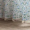 Curtain Flower Printed Cotton Curtains For Bedroom And Living Room American Pastoral Style Window White Blue Green