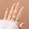 Faux ongles 1-7pcs grille d'échecs cercueil mignon kawaii presse sur les pointes d'ongles réutilisables portant une fausse couverture complète décoration de flase artificielle