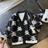 Ställer in Autumn Winter Girls Boys Fleece Sticking Sweaters Baby Children Cardigan 231202