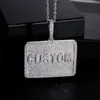 Hot Hip Hop Jewelry Solid 925 Sterling Silver Vvs Moissanite Diamond Iced Out Custom Credit Card Pendant with Cuban Link Chain