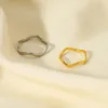 حلقات الكتلة مقاومة للماء 18K الذهب المطلي بالفولاذ المقاوم للصدأ حلقة ملوقة للنساء سحر المعادن هدية المجوهرات