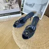 23％オフスポーツシューズ2024 dg edition high for women hinflower Hollow Lace Cool Slippers Slim Heel 6.0cm 9.0cm