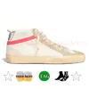 With Italy Brand Mid Star Golden Slide Sneakers High-top Women Shoes Golden pink-gold glitter Classic Leopard Star White Do-old Dirty Designer Shoes Designer Shoes