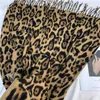 Lenços inverno quente 200x70cm xales outono feminino grosso envoltório bandana leopardo impressão cachecol moda cashmere franja