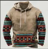 Herrtröjor tröjor vinter vintage hoodie casual sweatshirt harajuku etnisk tryck 2023 lös stor mode western denim 231202