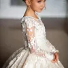 Girl Dresses Flower Dress Lace Full O-Neck Floor-Length A-LINE Princess Pageant Kids Wedding Birthday Party First Communion Gown