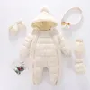 Rompers 2023 born Hooded Plus Velvet Warm Boys Snowsuit Toddler Snow Suit Baby Girl clothes Cotton Overalls born Jumpsuit 231202