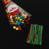 Cake Tools 100pcs Christmas Xmas Cellophane Cello Cone Bags Gift Party Treat Kids Sweet Candy with Twist Ties Decoration 231202