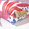 DHL50pcs Cosmetic Bags Leaf Printing Triangle Shaped PU Large Capacity Travel Multifunctional Storage Bag Mix Color