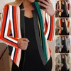 Kvinnors kostymer Lätt att ta på sig Take Off Women Coat Chic ColorBlock Lapel Versatile Autumn Winter Jacket för Casual Office Wear