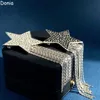 Donia jewelry luxury brooch European and American fashion five-pointed star titanium micro-inlaid zircon creative designer brooch gift box.