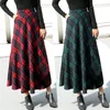 Jupes printemps femmes taille haute élastique Vintage Plaid vérifier automne décontracté fête a-ligne Maxi jupe femme plissée Faldas