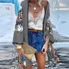 Women's Swimwear WeHello 2023 Summer Bohemian Casual Cloak Cardigan For Swimsuit Woman Beach Tops Long Sleeved Shawl Chiffon Shirt